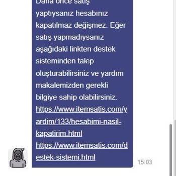 itemsatış Kimlik Bilgilerimi Ve Bütün Hesabımı Silmek İstiyorum