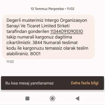 Sürat Kargo Kargonun Elime Ulaşmaması