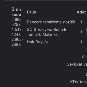 Karcher Ekstra Ücretle Aldığım Halı Başlığı Ürünle Birlikte Gönderilmedi