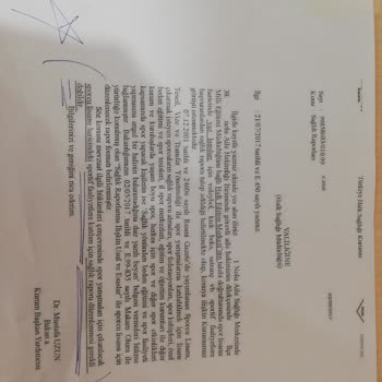 Spor İstanbul Zorunlu Olmayan Zorunlu Sağlık Raporu İstemi