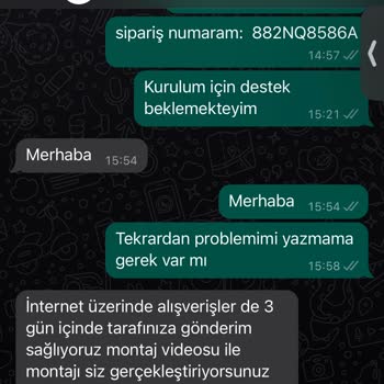 Meltem Modüler Mobilya Ürünün Montajının Yapılmaması