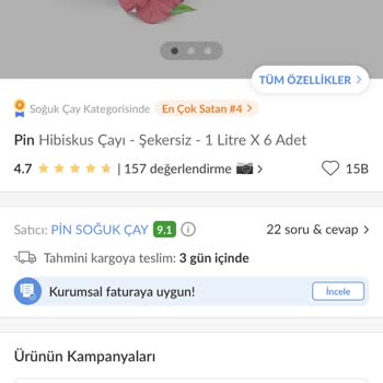 Pin Soğuk Çay Hibiskus