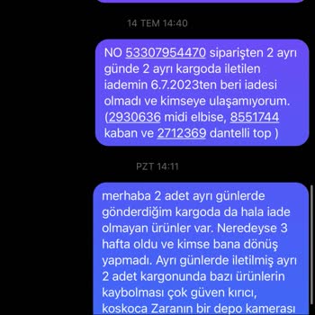 Zara Sipariş İade Sorunu