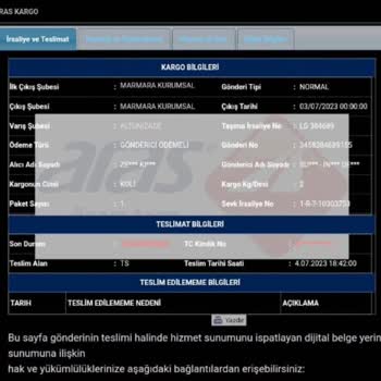 Aras Kargo Kargomu Başkasına Teslim Ettiler