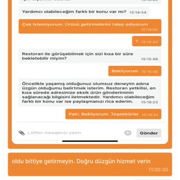 Migros Yemek Uygulaması-Eksik Teslimat Ve Konuya İlgisizlik