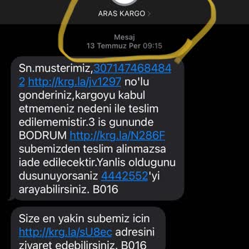 Aras Kargo Adreste Olmama Rağmen Yok Sayılmam 2x Ücret Ve Ceza.