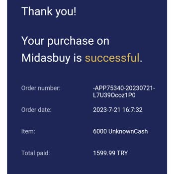Midasbuy Geri Ödeme Talebi