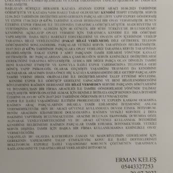 Aksigorta Ve Eksper Memnuniyetsizliği