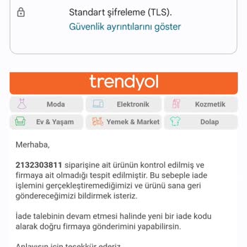 Trendyol Express Trendyol Eka İade İşleminde Şikayet