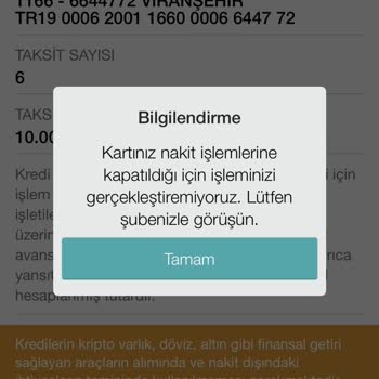 Garanti BBVA Nakit Avans Hatası