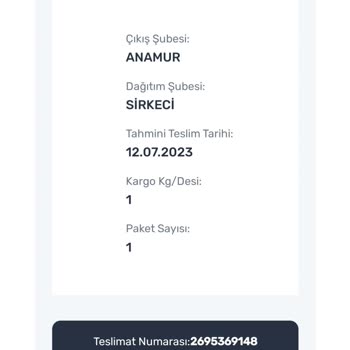 Aras Kargo'ya Verilen Ürünüm Kayboldu
