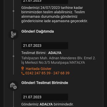 MNG Kargo Adalya Şubesi Eve Gelmeden Ulaşılamadı Mesajı Göndermesi