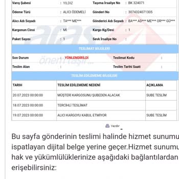 Aras Kargo 3 İş Günü Dolmadan Yapılan İade