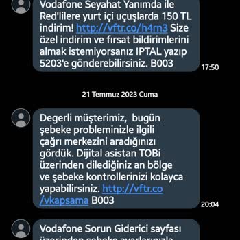 Vodafone Verilemeyen Hediyeler Hakkında