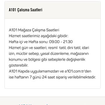 A101 Mağaza Kapanma Saati Hatası
