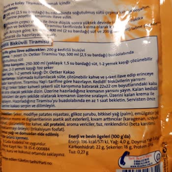 Dr. Oetker Tiramisu Yap Ürününde Şurup Tadında Krema
