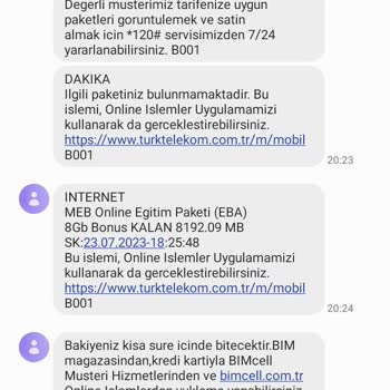 Bimcell Tarife Yenilemeyip Bütün Bakiyemi Bitirdi