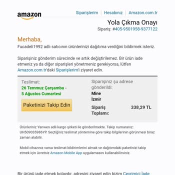 Amazon Bedeli Ödenen Ürünün Ve Kargosunun Amazonda Teyidinin Verilmemesi