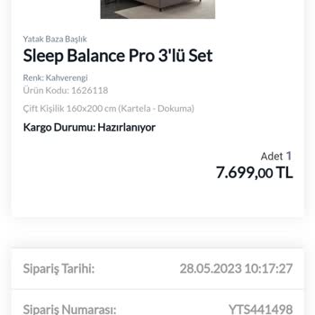 Yataş Bedding Sipariş Teslim Edilmedi