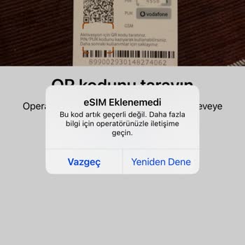 Vodafone E Sim Hizmeti Alamıyoruz