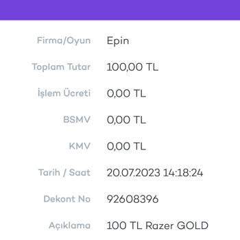 epin.com.tr Tosla Sitesinden Razer Gold Satın Alma Sorunu