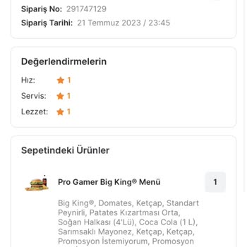 Migros Yemek Ve Burger King Gelmeyen Sipariş Sıkıntısı