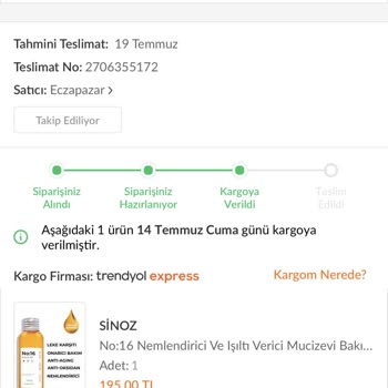 Trendyol Express Gönderi Yolda Sorunu