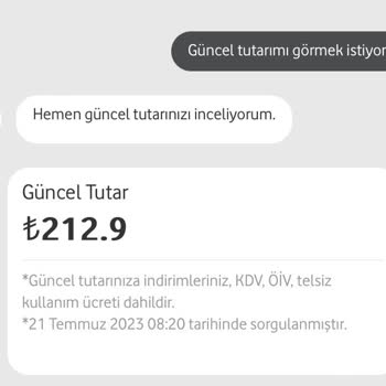 Vodafone Fahiş Tutarlı Fatura