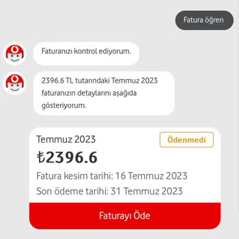Vodafone Fahiş Tutarlı Fatura