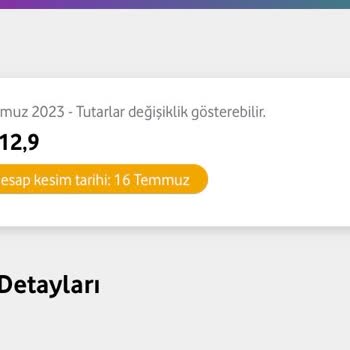 Vodafone Fahiş Tutarlı Fatura