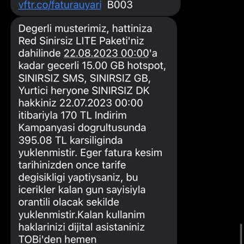 Vodafone Müşteri Temsilcisinin Kafasına Göre Yaptığı Tarife Değişikliği!
