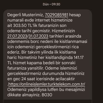 Millenicom Hatasını Müşteriye Yansıtıyor