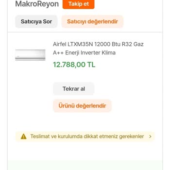 Airfel Klima Montajının Yapılmaması