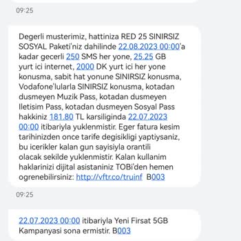 Vodafone Yeni Fırsat 5 GB İptal Etmek İstiyorum