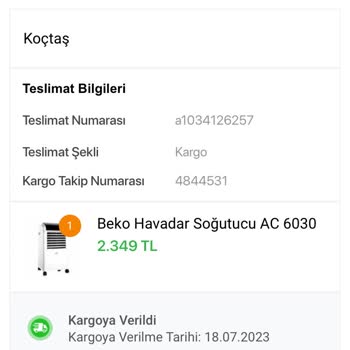 Koçtaş Tan Bir Türlü Gelmeyen Sipariş