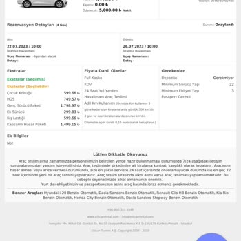 Elitcar Rental Elitcar Rezervasyonu İptal Etti!
