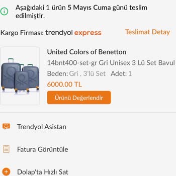 Benetton Valiz Tekeri İlk Kullanımda Kırıldı!