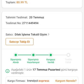 Trendyol Ürün Teslimi Yapılmadı