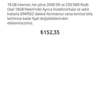 Vodafone Tarife Ücreti Artışı