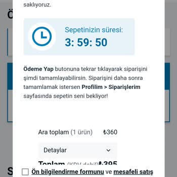 Decathlon Ödeme Yaptığım Halde Sipariş Tamamlanmadı.