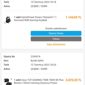 İncehesap Yanlış Kargo Adresi Kötü Destek