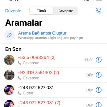 WhatsApp / Yabancı Numara / Mesaj - Aranma