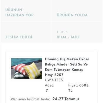 Vivense Ürünlerimin Hazırlanıyor Olup Tedarik Edilmemesi