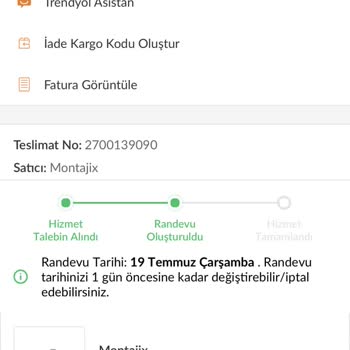 Trendyol Montajıx Sorumsuzluğu, Ürünün Montaj Takibinin Yapılmaması