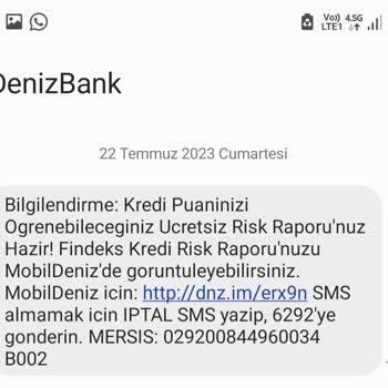 Denizbank'tan Kredi Puanı Sorgulama Ücreti