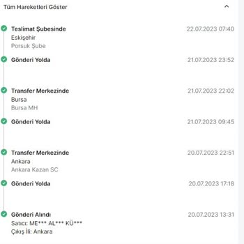 Trendyol T1 Lokasyona T3 Lokasyon Gibi Teslimat Yapılıyor.