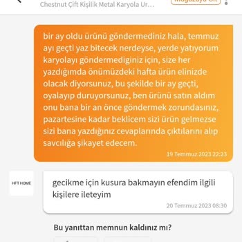 HFT Home Hft Hom Firması Ürünümü Teslim Etmedi