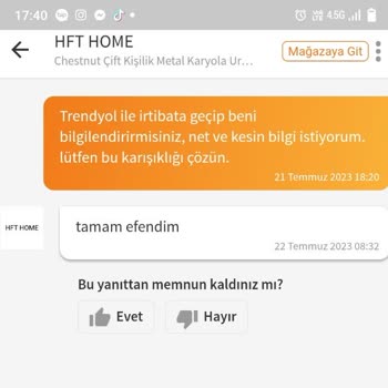 HFT Home Hft Hom Firması Ürünümü Teslim Etmedi