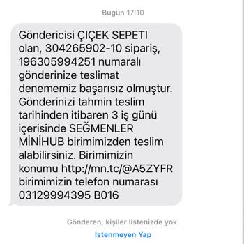 MNG Kargo Teslimatı Başarısız Olmuş. Gel Al Diyorlar.
