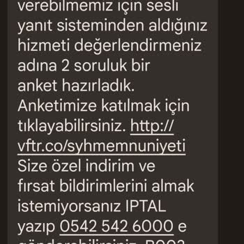Vodafone Net Ten Tekrarlayan Mesaj
